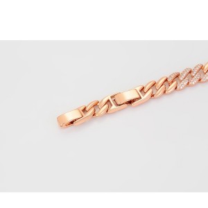 Eleganta, apzeltīta rokassprādze ar orģinālu pinumu, rozā zelta pārklājums,akmens - cirkons, garums 19-21 cm